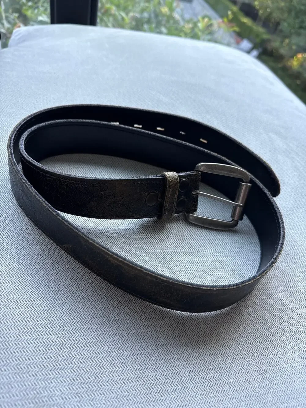 Bed Stu Cobbler Series Leather Belt Size 38 Distressed